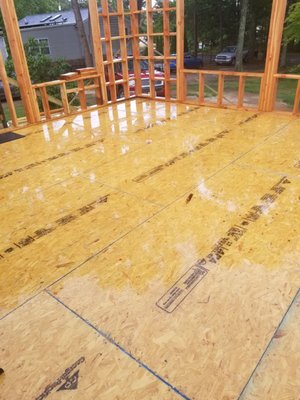 Our subfloor was rained on five during the month of June.