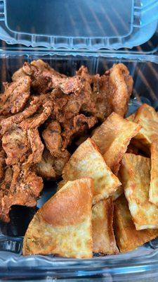 Carne salada con batata (fried pork with sweet potatoes)