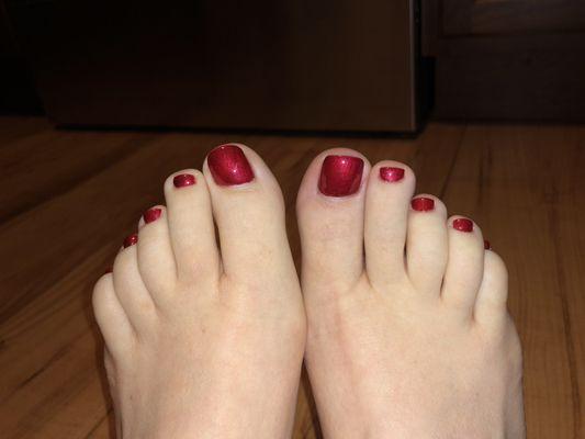 Gel pedicure.