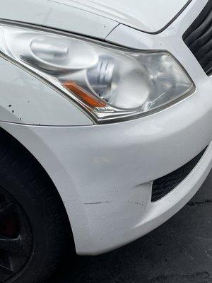 scratch on front bumper