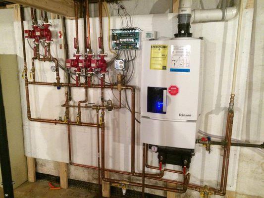 Rinnai wall hung boiler and Prefab panel installed