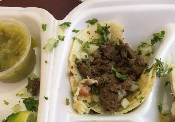 Steak taco with pico