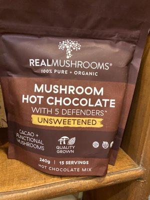 I started drinking mushroom coffee. They have hot chocolate!