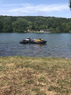 Jet ski on the water with new battery