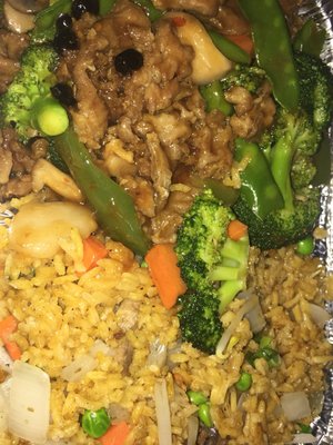 Beef Schezuan style with Vegetable Fried Rice