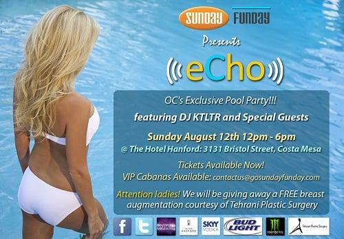 Sunday Funday presents, "eCho" - OC's hottest pool party!