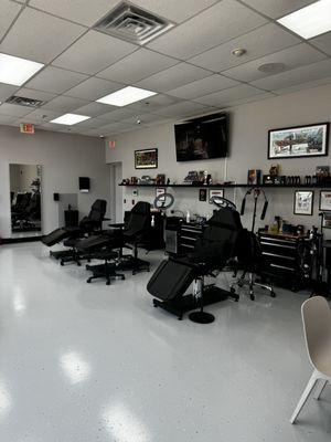 Our tattooing stations, Where all the tattoo magic happens!