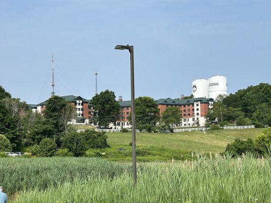 The Towers dorm complex, named for the old water towers.