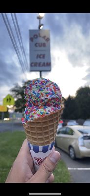 Soft serve on Waffle Cone