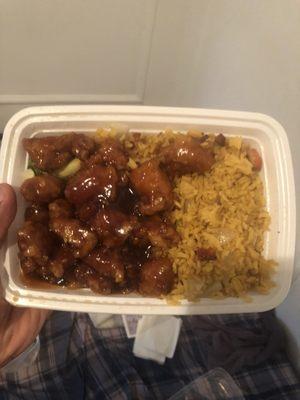 General Tso Chicken combo platter