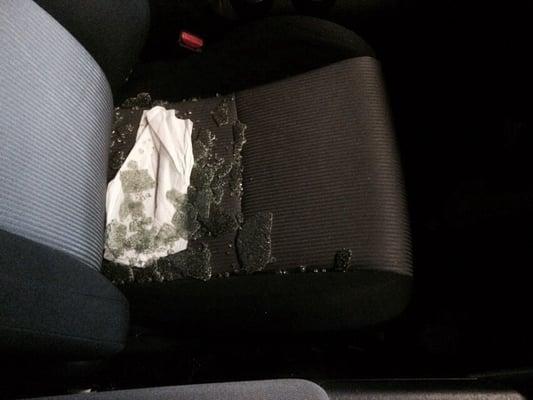 Scion Tc passenger seat from broken window, speedy glass did the fix perfectly