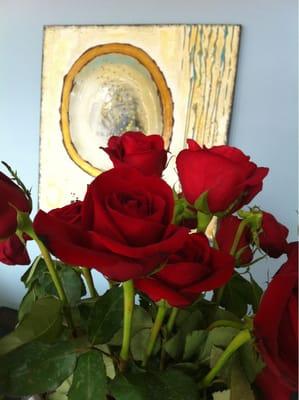 Beautiful touches of fresh roses enhance the spa experience.