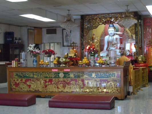 Altar with large guan yin statue