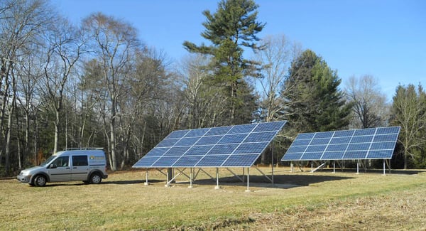 A ground mounted array installed by Newport Solar.