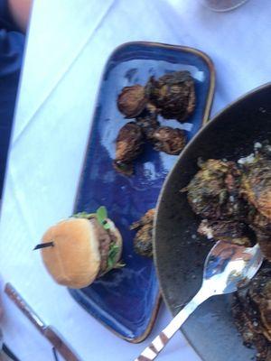 Lamb slider and roasted Brussels Sprouts