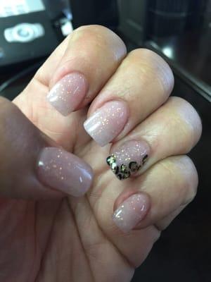 My glitter nude n cheetah design