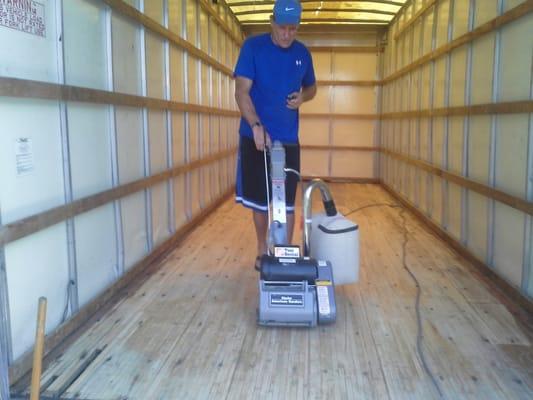 We sand our floors level so the furniture we move is damage free. This keeps from breaking the legs on any piece of furniture.