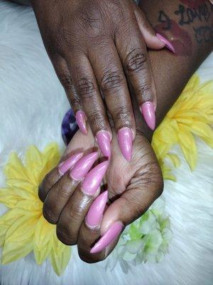 New Set/ Stiletto Shape/ Gel Color No Design