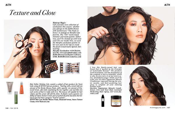 Beauty Editorial Hair Styling + Write-Up in MITH Magazine by Nicholas Cole.