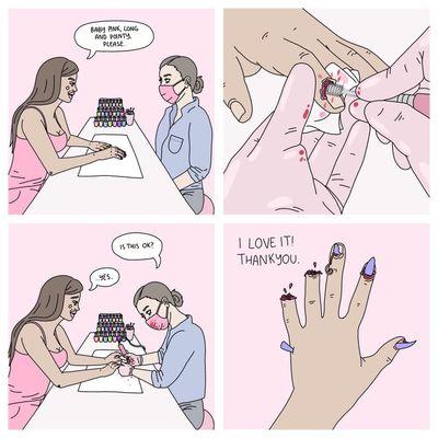 Accurate representation of this spa.. EXCEPT THEY USE ACRYLIC NAILS AND CUTICLE CLIPPERS TO REMOVE OLD SET