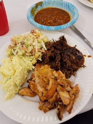 Nothing like a union cookout! Bbq beef, buffalo chicken, potato salad, cabbage salad, and chili..