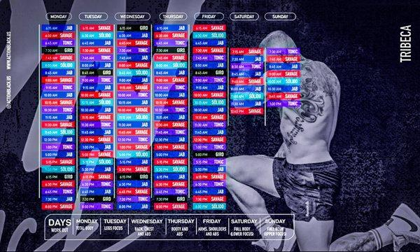 Schedule of classes