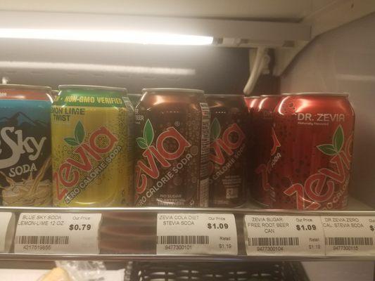 Zevia!  Carbonated sugar-free sodas!