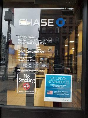 Banking hours at 475 West 23rd Street in Chelsea