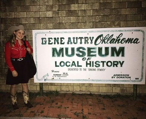 Kristyn Harris and our old sign