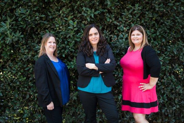 Paralegal, Caretha Lau, Attorney, Sherine Pahlavan, and Legal Assistant Amanda Ruiz