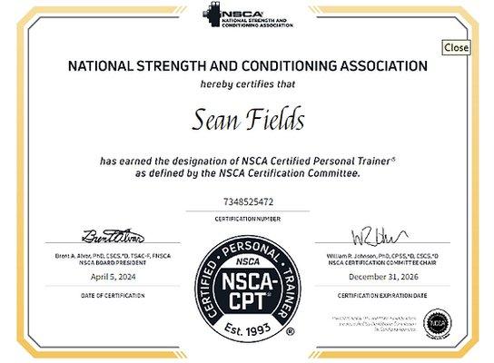 NSCA certified