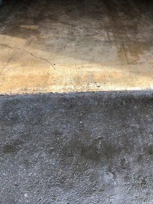 Shop owner requested Just Hot water pressure wash, No chemicals or Bleach