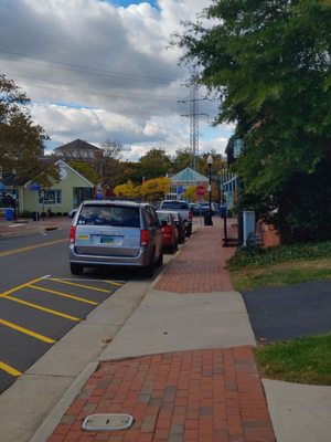 Street parking and a parking lot