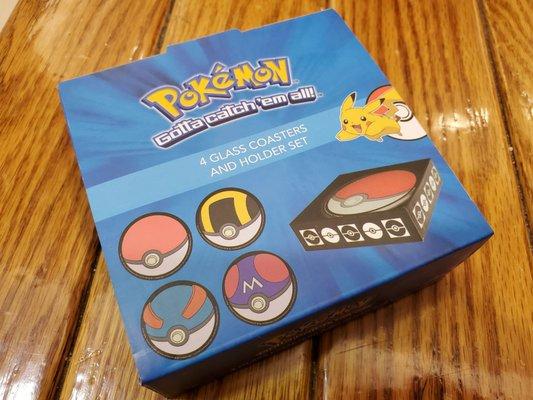 Pokemon glass coasters from Boxlunch.