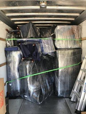 Your items will securely placed in the truck, packed and wrapped