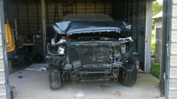 A before photo of an 2008 Toyota Tundra that was wrecked and we repaired it.