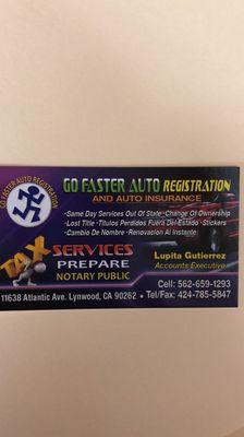 Go Faster Auto Registration & Services