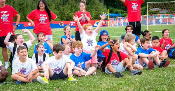 Campers cheering each other during Middle Camp Madness