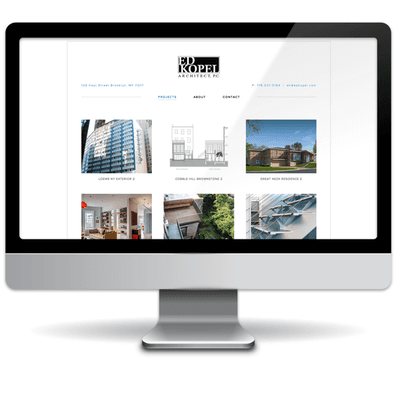 Website and logo design for New York Architect, Ed Kopel.