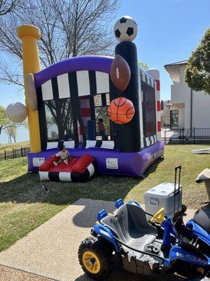 Sports themed bounce house