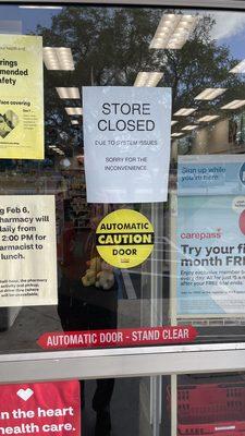 Cvs closed today 3/7/22 due to a "system issue"