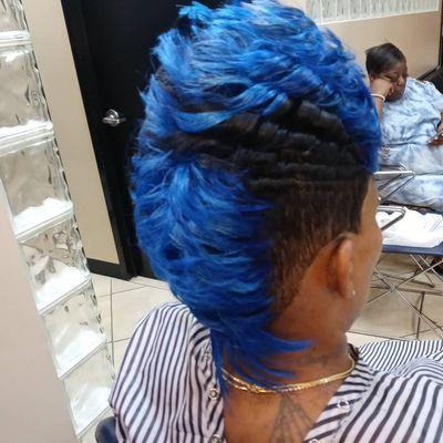 Electric blue mohawk