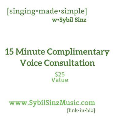 Book Your 15 Minute Complimentary Voice Consultation Now: https://sybilsinzmusic.com/ola/services/15-minute-complimentary-consultation