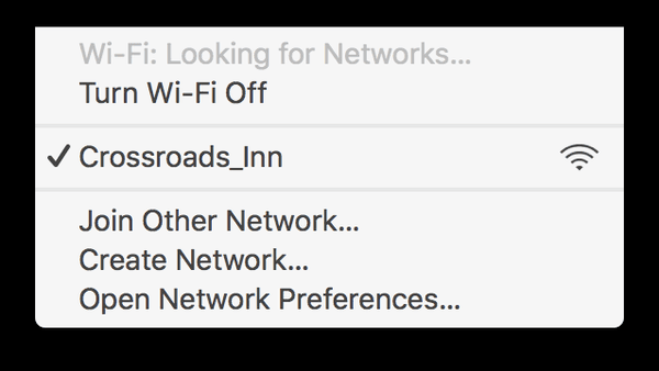 Wi-fi Network "Crossroads_Inn"