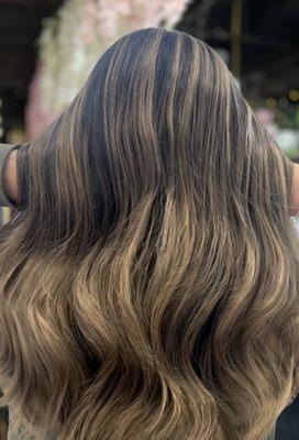 DIMENSIONAL BALAYAGE - AVEDA BOTANICAL REPAIR TREATMENT  - CUSTOM CUT
 Featured Products (AVEDA): BLONDE REVIVAL