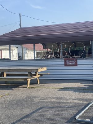 Ronnie BBQ sign::. Look closely you can see Mr.Ronnie himself cooking up some mean BBQ!