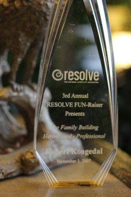 RESOLVE Family building hero award.