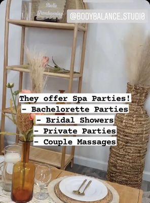 Spa parties,bridal parties,private events ,kids spa day & much more