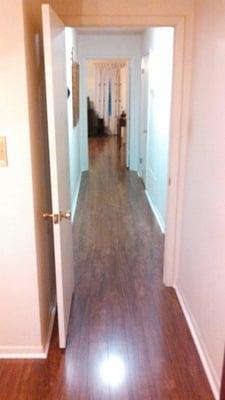 Long hallways really look amazing with laminate