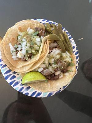 Beef tongue taco